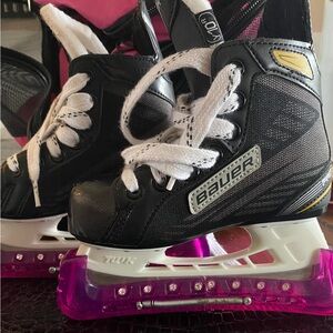 Bauer Black and Yellow Kids Ice Skates